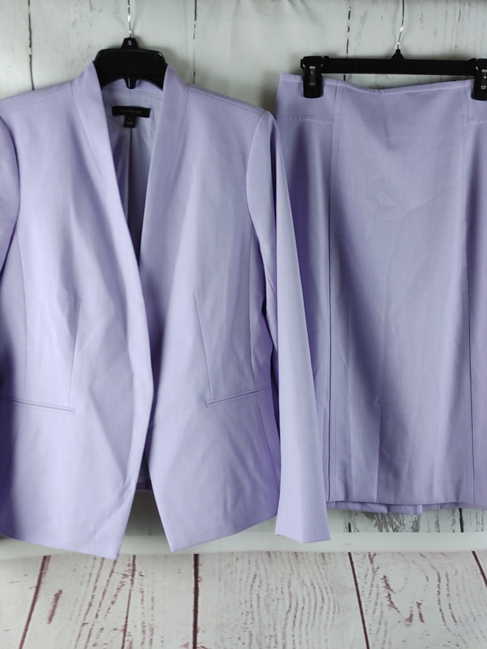Ann Taylor Women’s 2-Piece Skirt Suit Size 8/10 Curvy Fit Lavender Purple Career